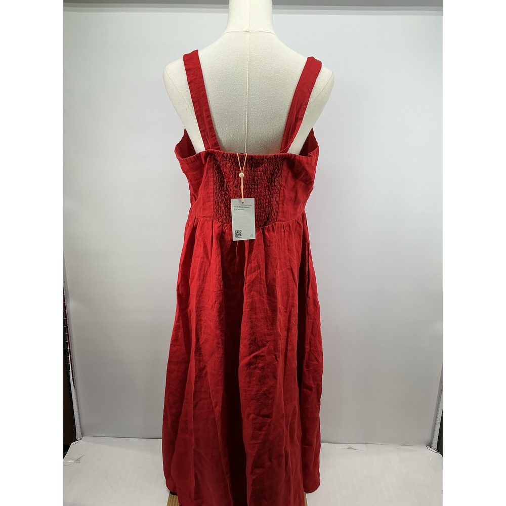 100% European Linen Fit & Flare Midi Dress - Picture 3 of 4